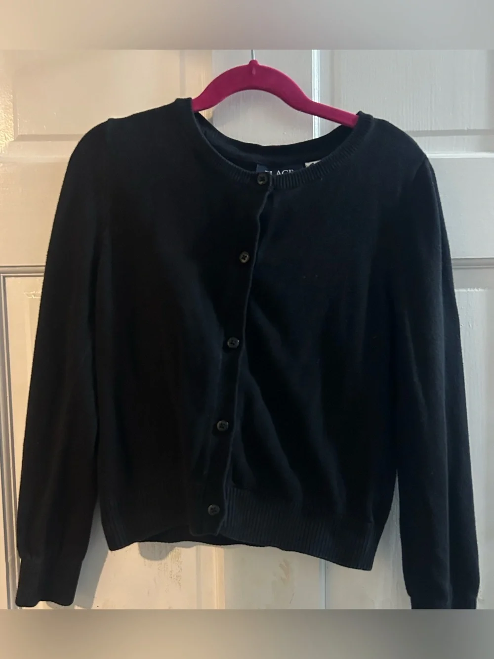 Little Girls Classic Black Button Down Cardigan Size 7/8